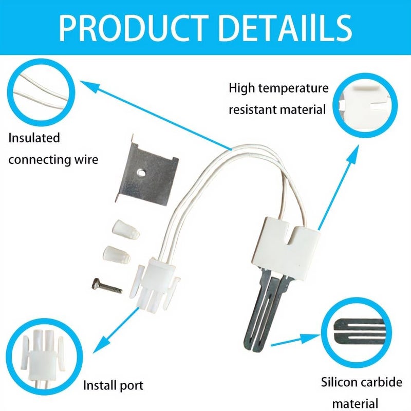 GALEPICK B1401018 Furnace Ignitor Replacement, For Goodman Furnace Igniter, Flame Sensor For Furnace, Hot Surface Ignitor Part B1401015 and B1401018S, Replaces Part IG418 271NM, 62-22868-93 Gas Stove Igniter - Image 4